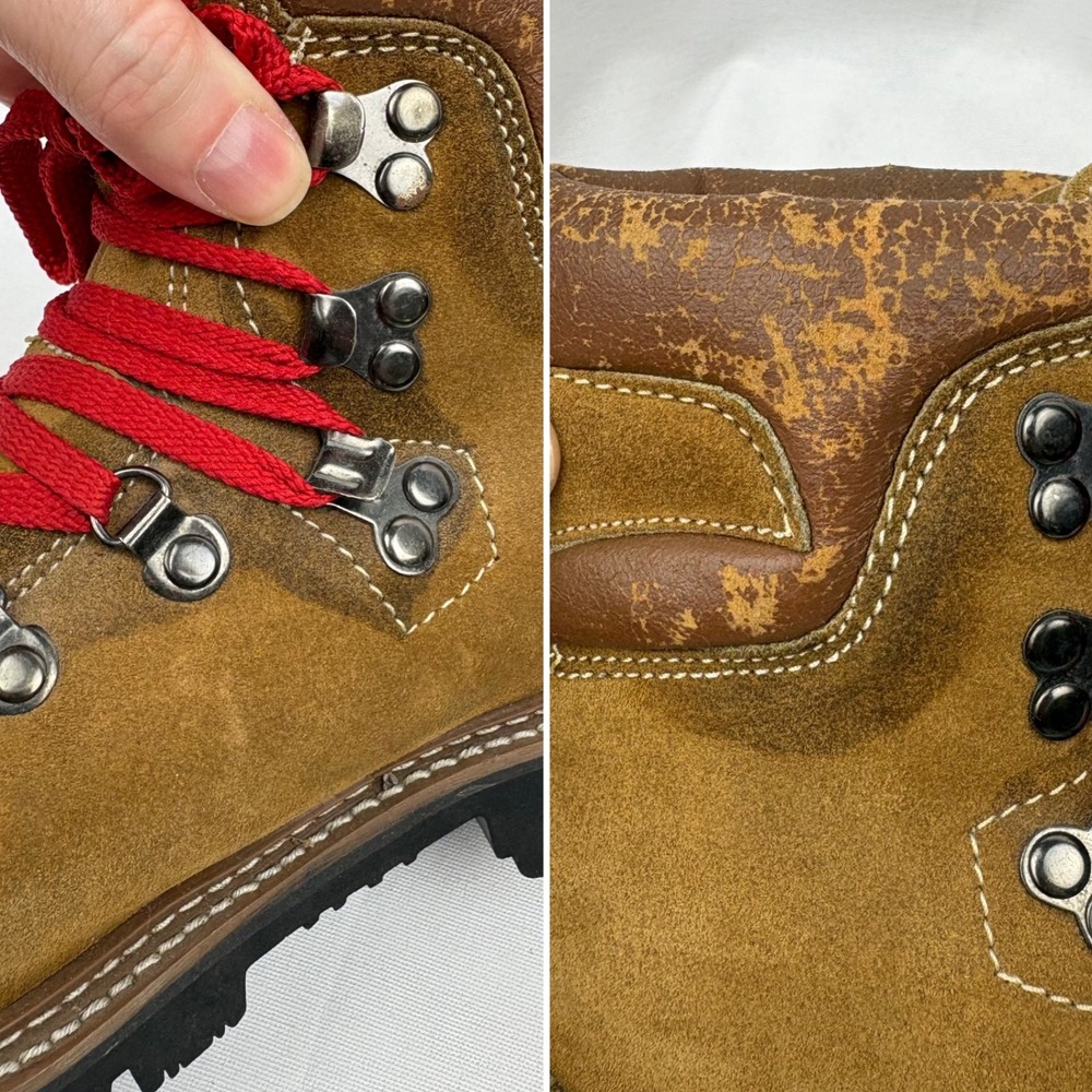 Vintage Kinney Colorado Mountaineering Boots Size 8 Womens Tan Suede 70s Hiking - Picture 16 of 17
